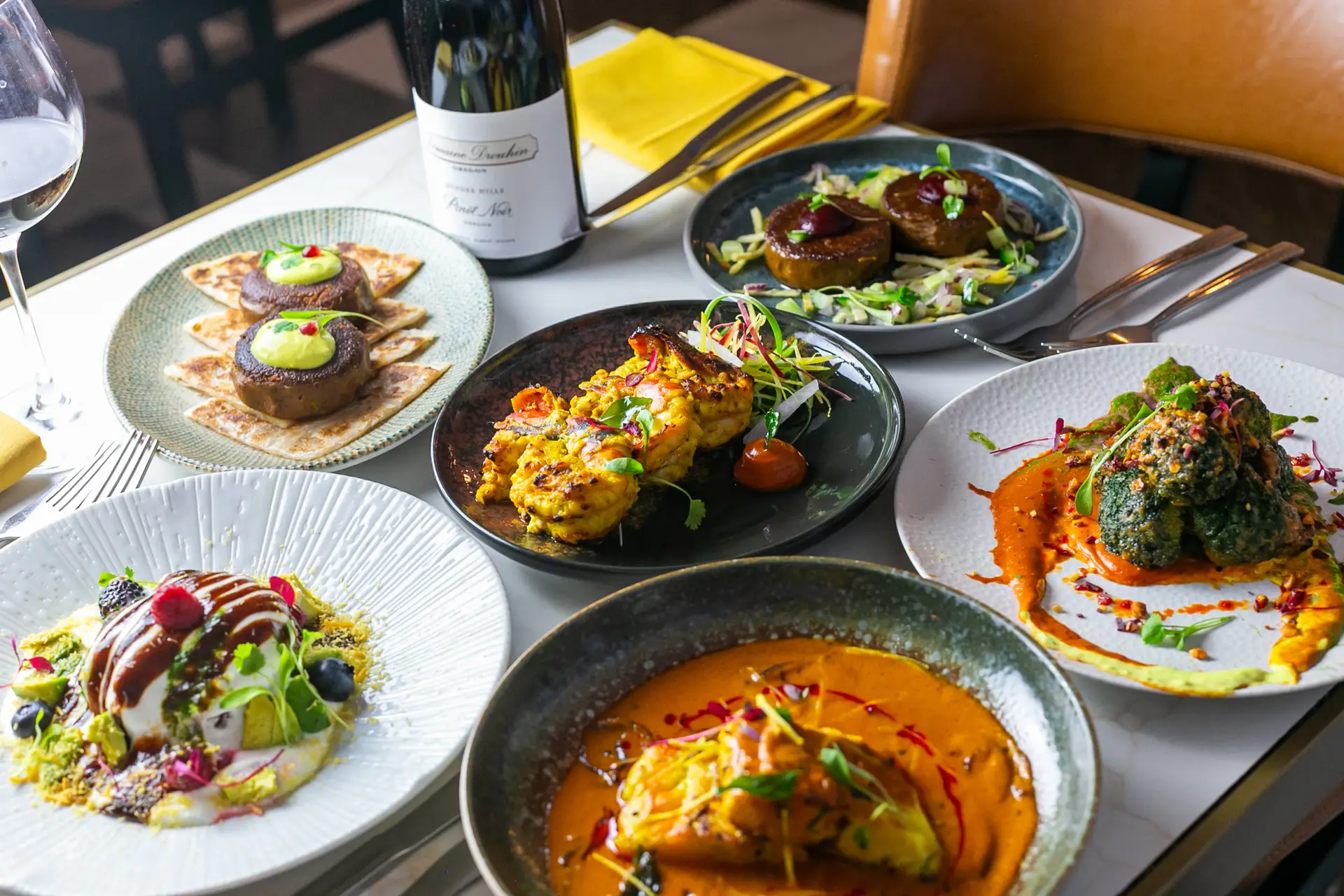 Dishes from the new menu at Chatora City, modern Indian restaurant near Mansion House